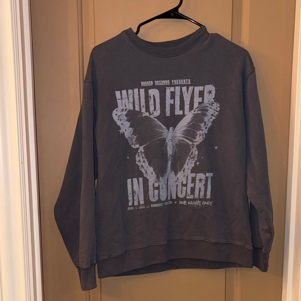 Hollister Wild Flyer Graphic Sweater - Dark Gray
